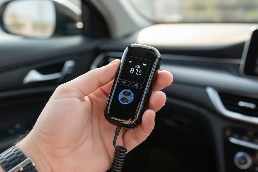 Émetteur FM Bluetooth branché dans l'allume-cigare d'une voiture