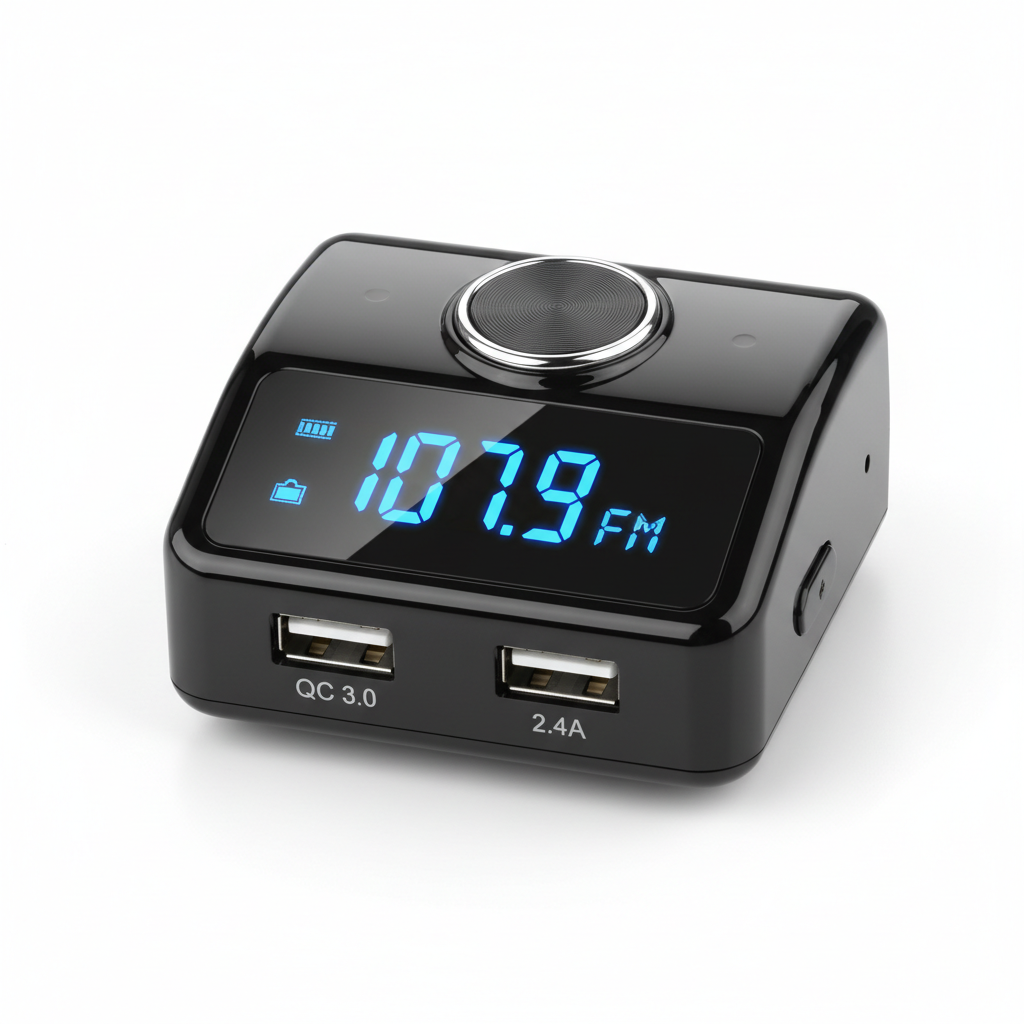 Émetteur FM Bluetooth avec écran LED et ports USB